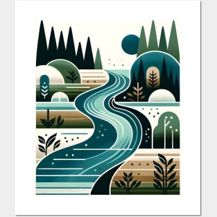 Forest River Tranquility Posters and Art